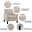 Chaises de chambre à coucher pour salon avec accoudoirs confortables, bureau, standard, accoudoirs | dossier capitonné | siège rembourré en polyester, beige chaud