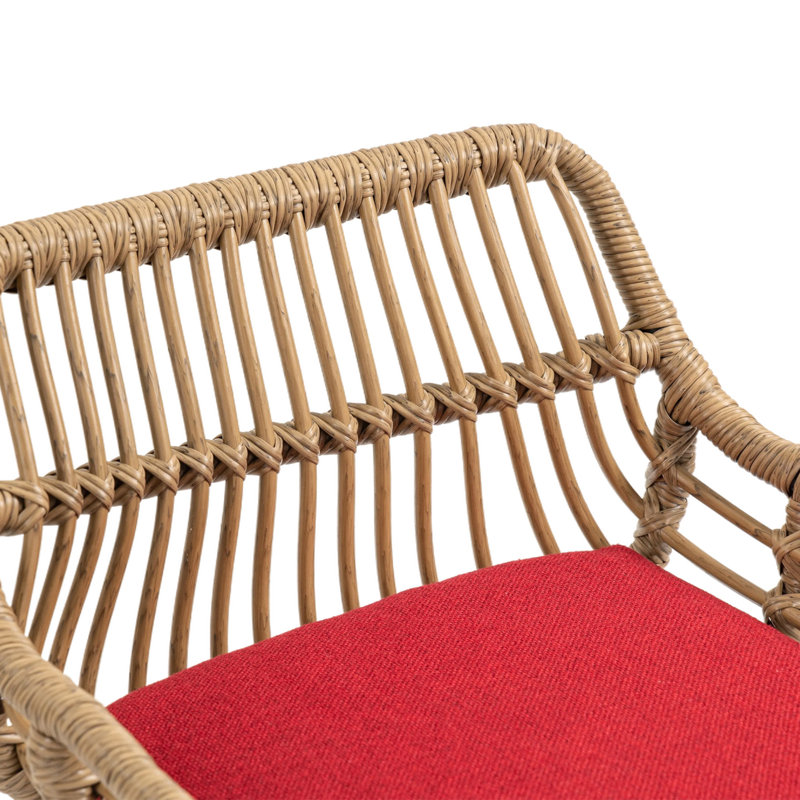 Ensemble de 2 tabourets de bar modernes pivotants avec repose-pieds réglables pour la cuisine et la salle à manger, Rouge