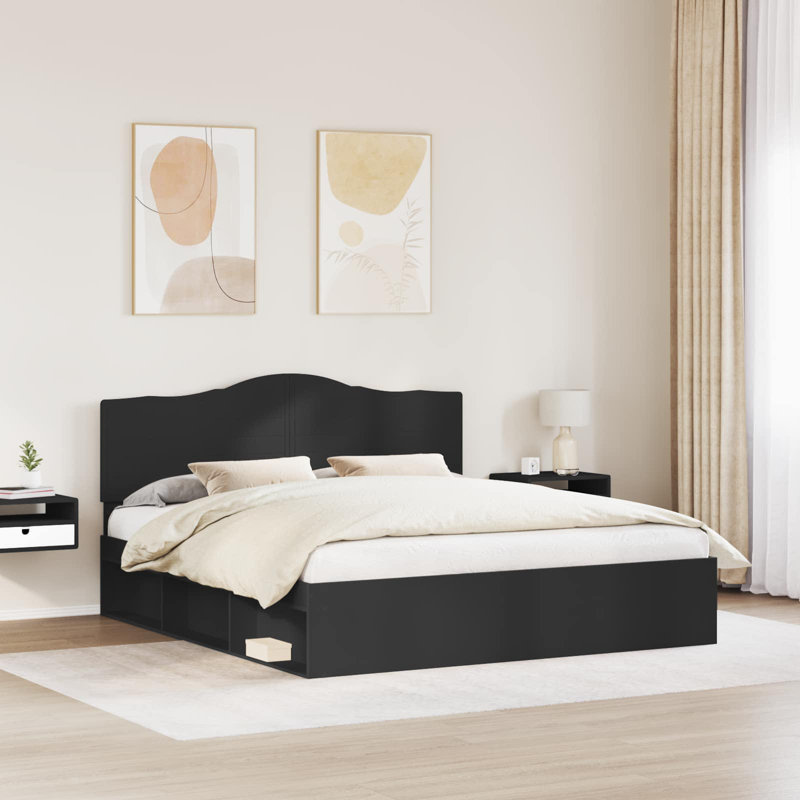 Solid Wood Bed, Black, Super King (6')