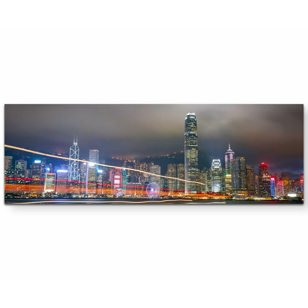 Leinwandbild Hong Kong Island bei Nacht