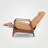 28" Wide Mid Century Modern Top Grain Leather Pushback Recliner-239762877