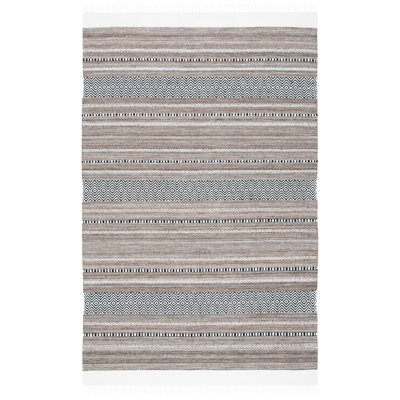 Tapis rayé kilim 101 noir / ivoire