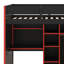 Lit mezzanine double avec bureau, lit mezzanine avec garde-robe ouverte et compartiments de rangement, cadre de lit multifonctionnel avec lumières RVB-150461415