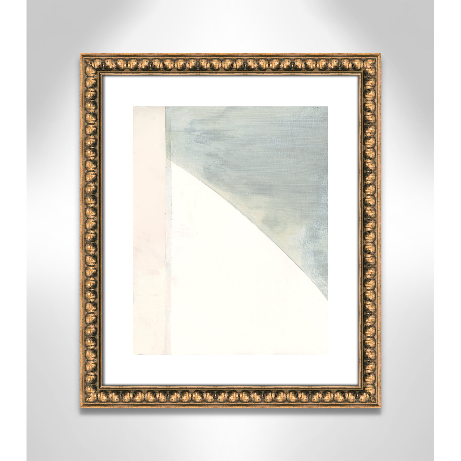 Alexandria "In Neutral I" Painting by Cartissi, Gold Bead Framed Paper, 19" H x 16" W x 1.13" D