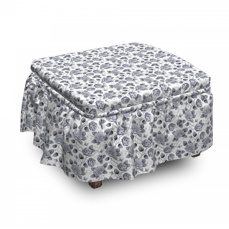 Housse pour repose-pieds romatic roses
