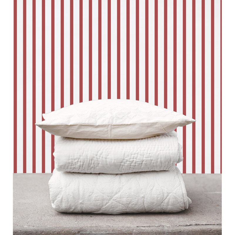 Franklinville 10m x 53cm Matte Paste the Wall Wallpaper Roll, Red/White