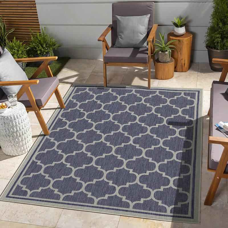 Tapis intérieur / extérieur bleu Sunshine, Rectangle 7 pi 10 po x 10 pi 3 po