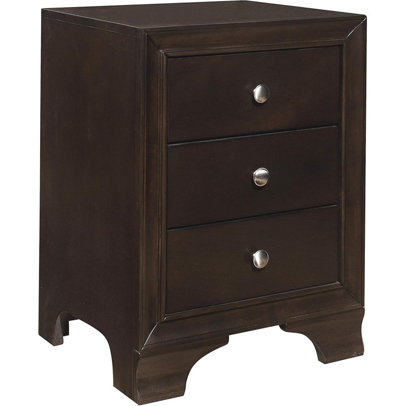 Three Drawer Bedside Table