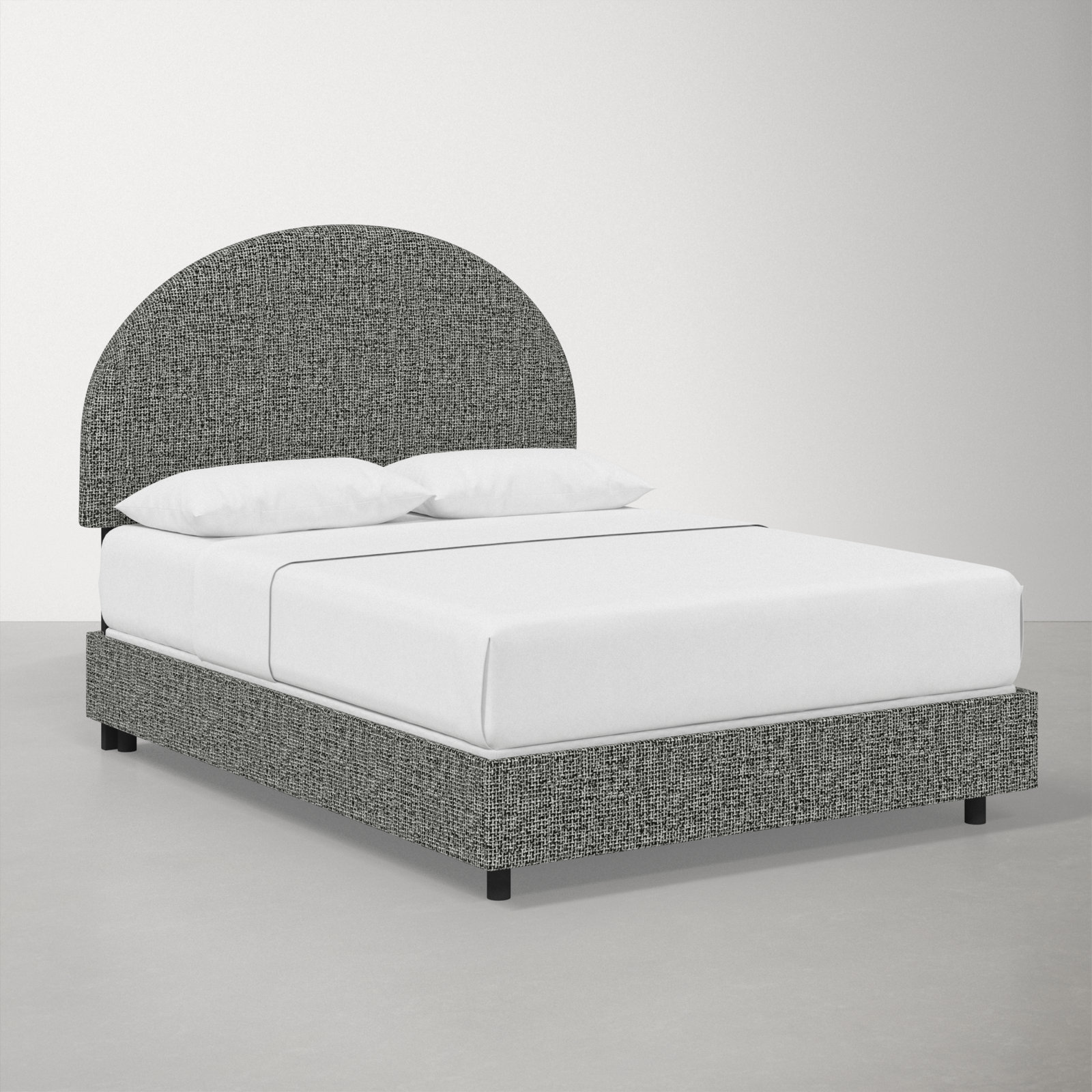 Aidy Upholstered Bed, Twin, Modern Pepper Tweed