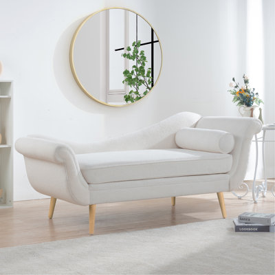 Chaise longue avec accoudoirs à volutes