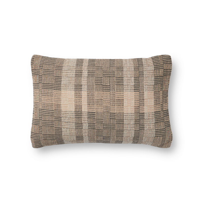 Amber Lewis x Loloi Bea Charcoal / Natural Pillow, Polyester/Polyfill