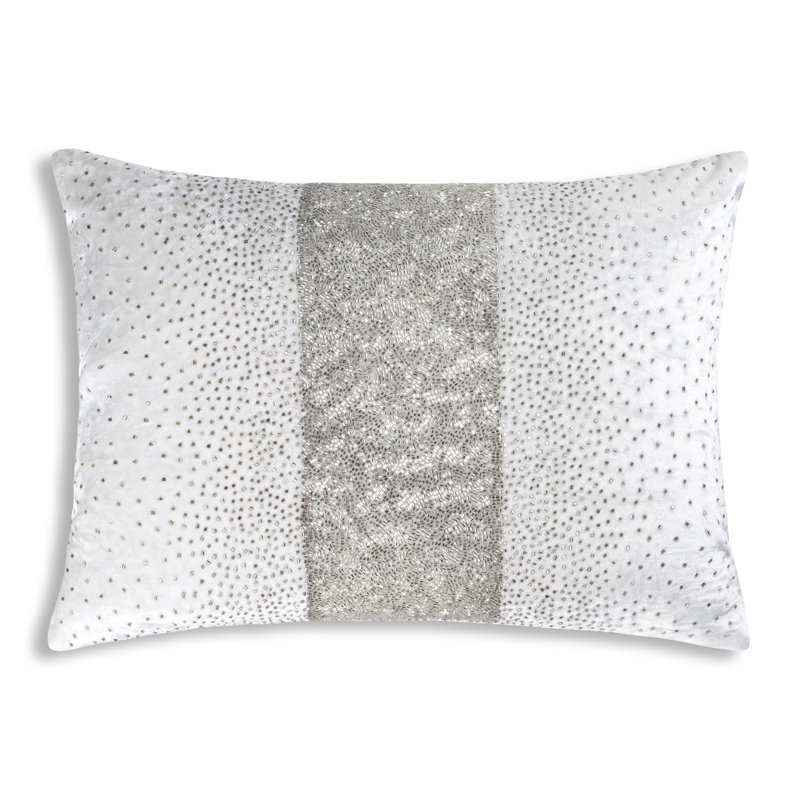 Crystal Appliqued Velvet Throw Pillow