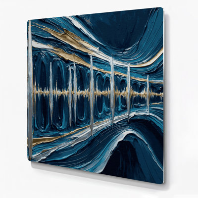 Musique, égaliseur numérique, art mural bleu en métal