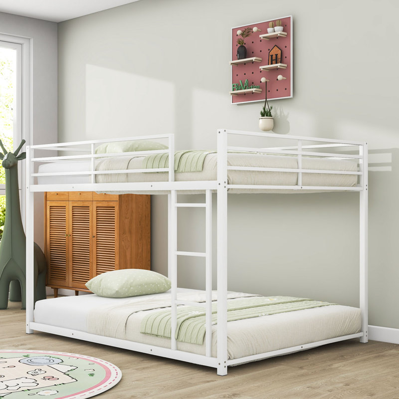 Metal Standard Bunk Bed, White, Full
