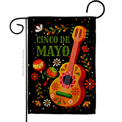 Double Sided 18.5 in. H x 13 in. W Polyester Cinco de Mayo Garden flag