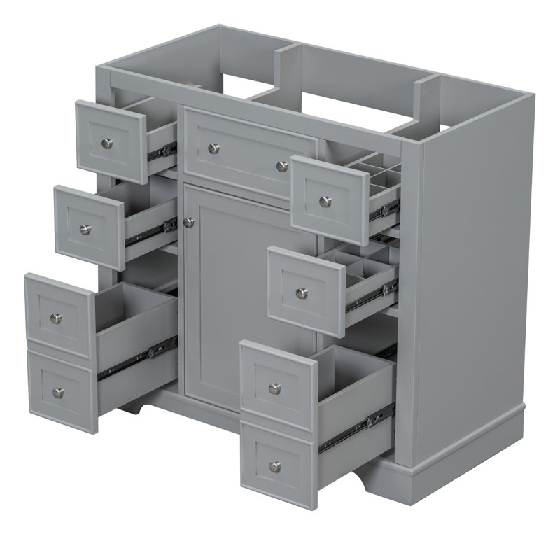 36" Bathroom Vanity Without Sink, Gray