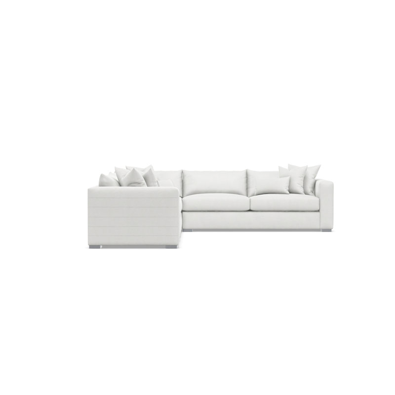 Sectional, White Polyester Blend, 32.5" H x 120.5" W x 120.5" D