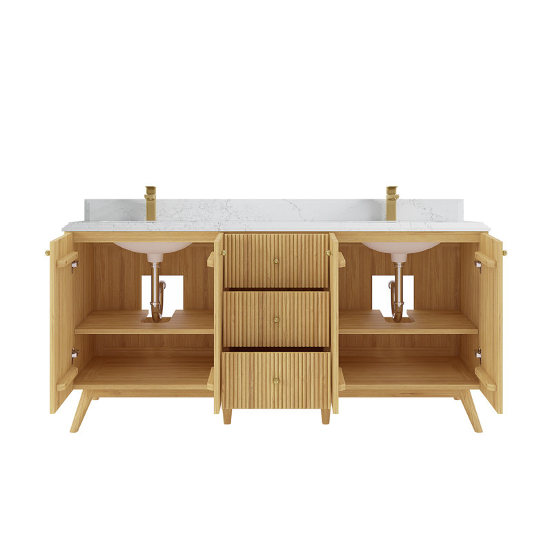 Ensemble de meuble-lavabo double 72 po Izzat, Empira blanc