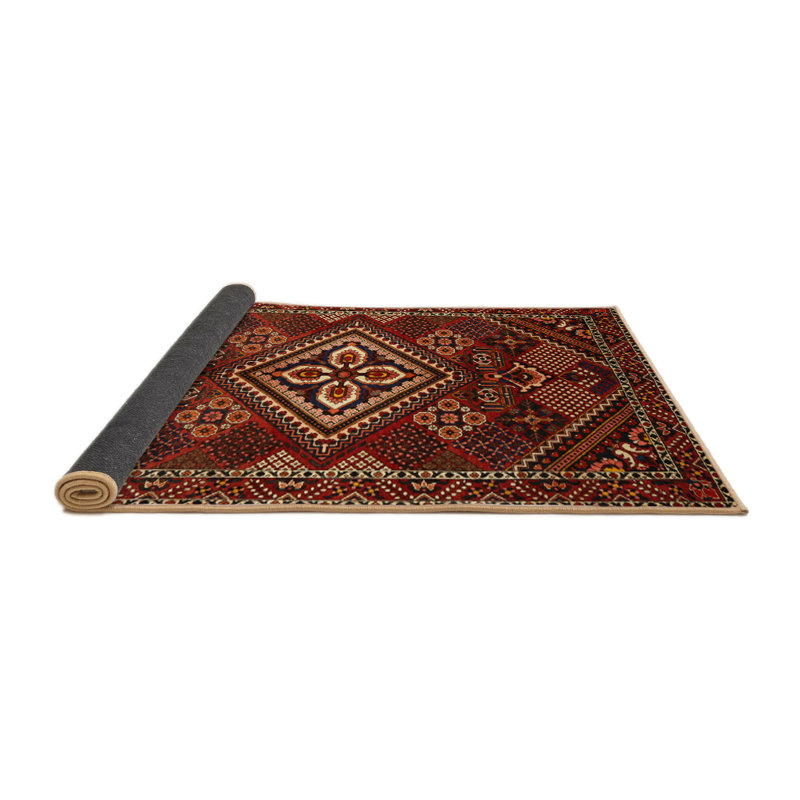 Tapis de style oriental rouge, Rond 8 pi