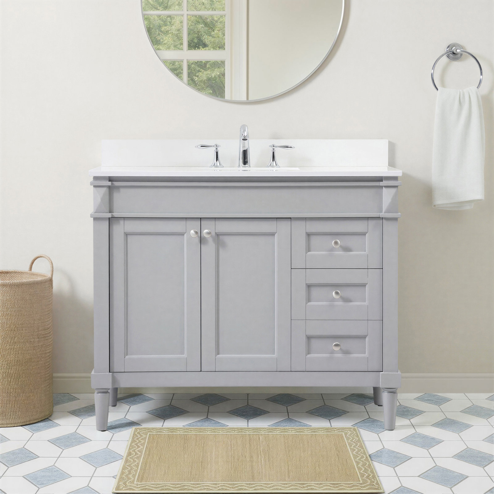 Readington 42'' Single Bathroom Vanity, Gray, 42"