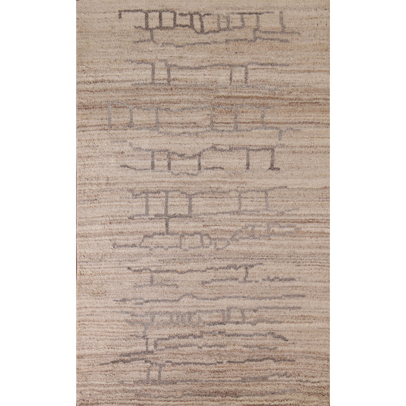 Wool Moroccan Area Rug 5x8