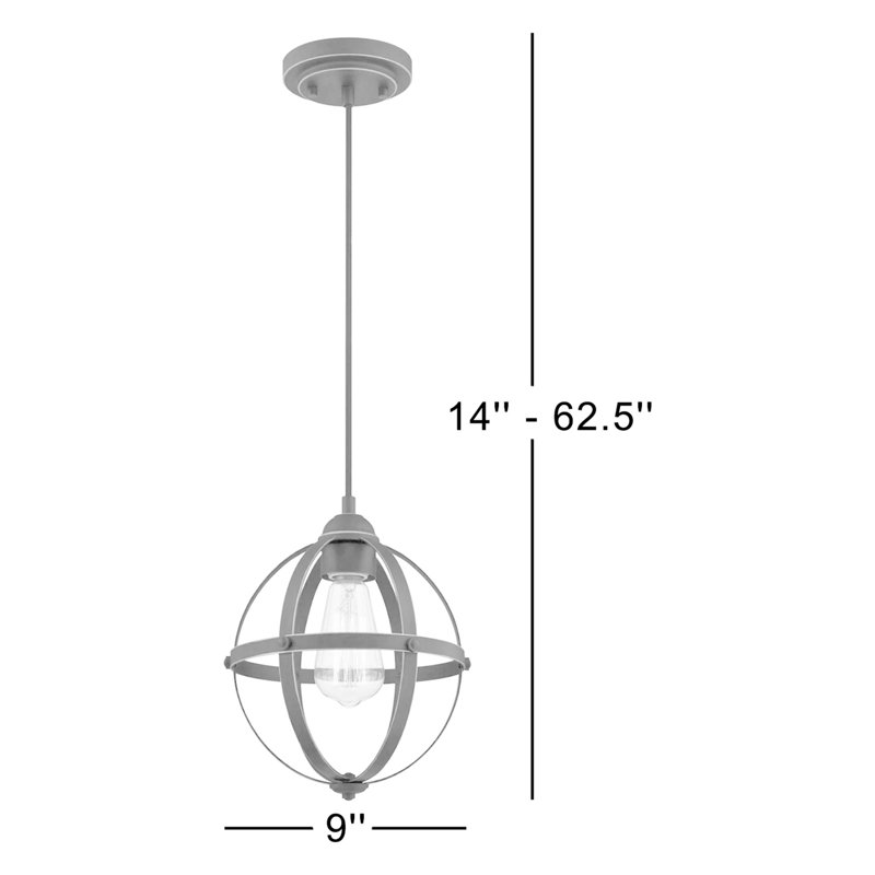 Luminaire suspendu sphère 1 lumière Genna, Bronze huilé