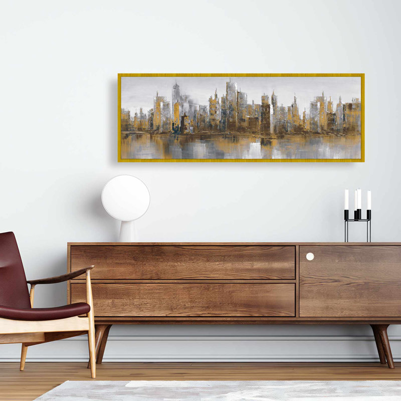 Toile encadrée «Gloomy Cityscape Industrial City»