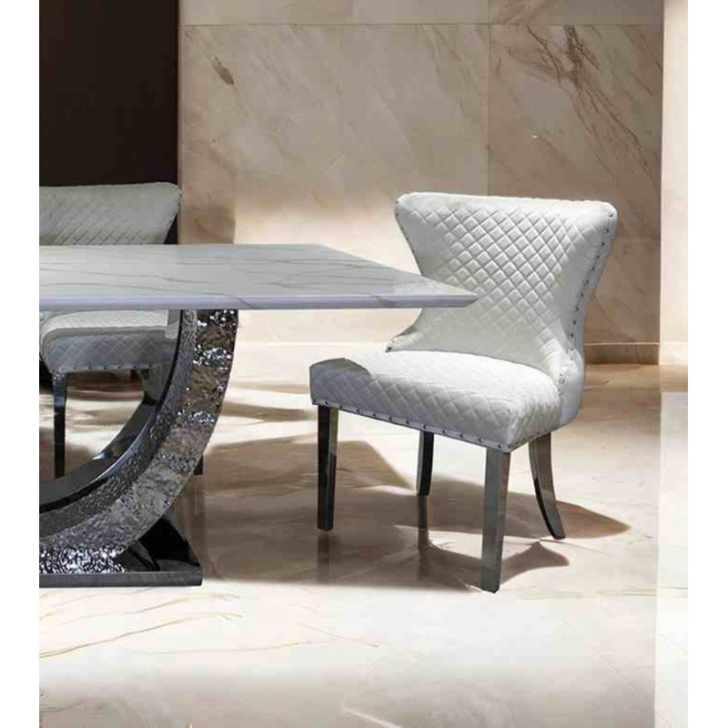 Chaise de salle à manger 2 pièces Glam Style, Gris