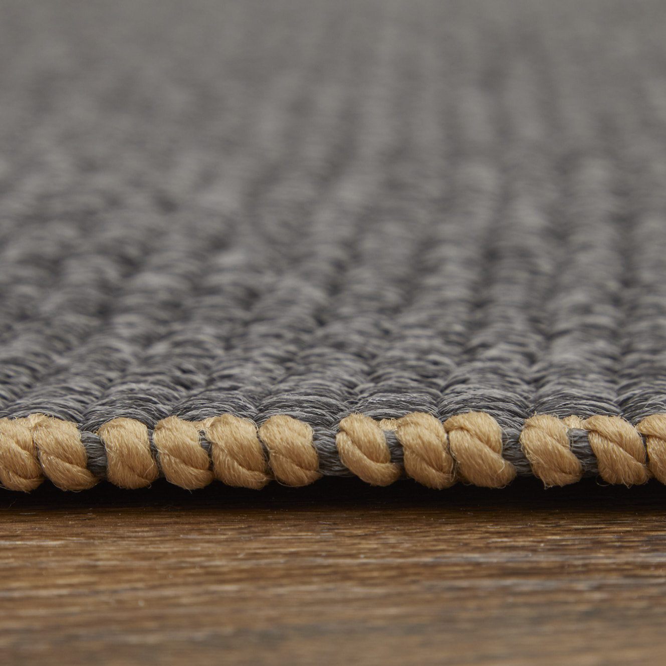 Castanon Gray Tan Hand-Woven Rug, Rectangle 9' x 12'
