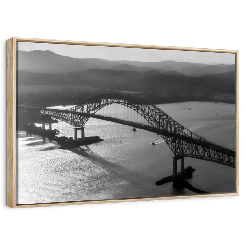 Pont des Amériques, Cadre flottant en bois naturel, 46 po x 31 po