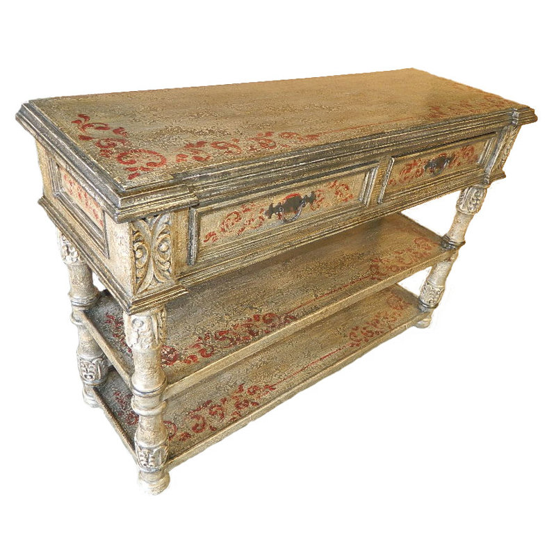 Valencia 59'' Solid Wood Console Table, Teal