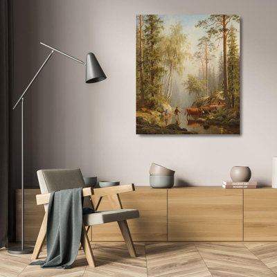 "In the Woodland Stream" by  Carl Bøgh - Gallery Wrap Canvas Wall Art