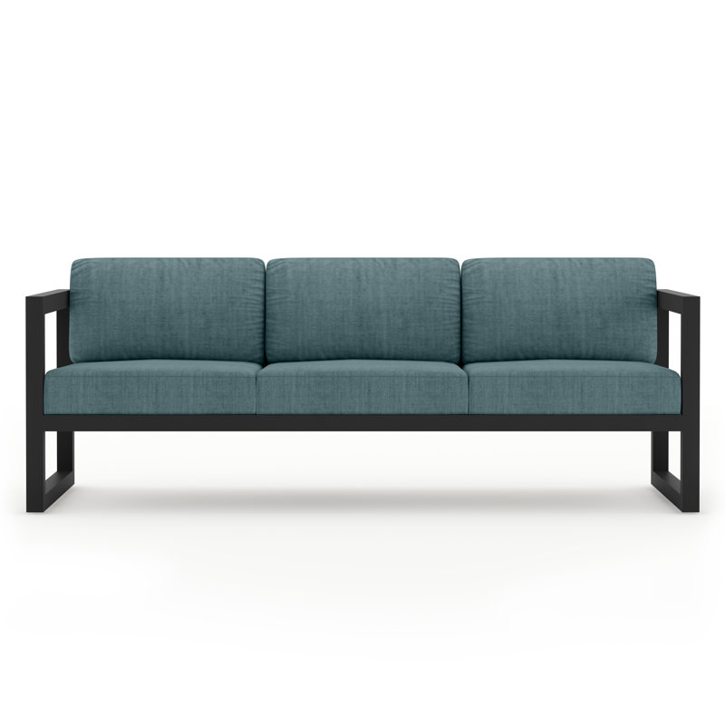 Avion Patio Sofa with Sunbrella Cushions, Canvas Charcoal Sunbrella® Canvas, Black