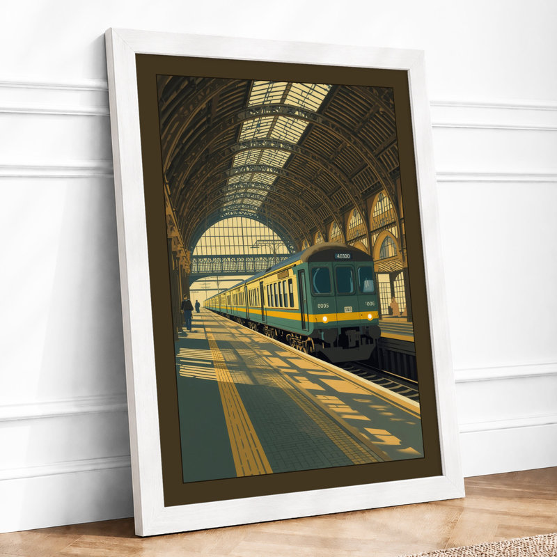 Victorian Railway Station Industrial - Framed Print, A4 - 29.7 x 21.0 cm, White