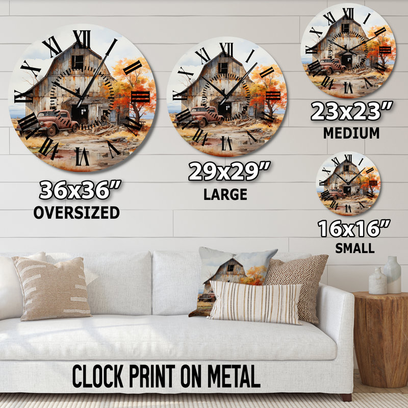 Horloge murale Barns Rustic Charm, Médium