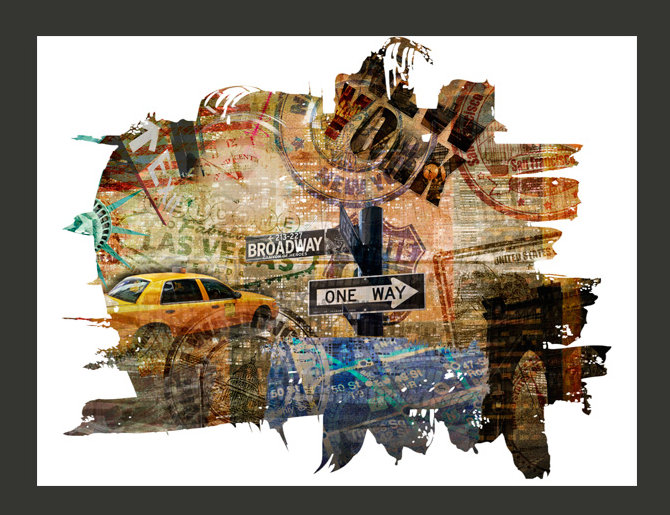 New York Collage Wallpaper, 154cm x 200cm