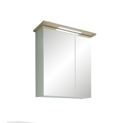 600 mm W 720 mm H Surface Framed Mirrored Bathroom Cabinets 2 Adjustable Shelves with Mirror