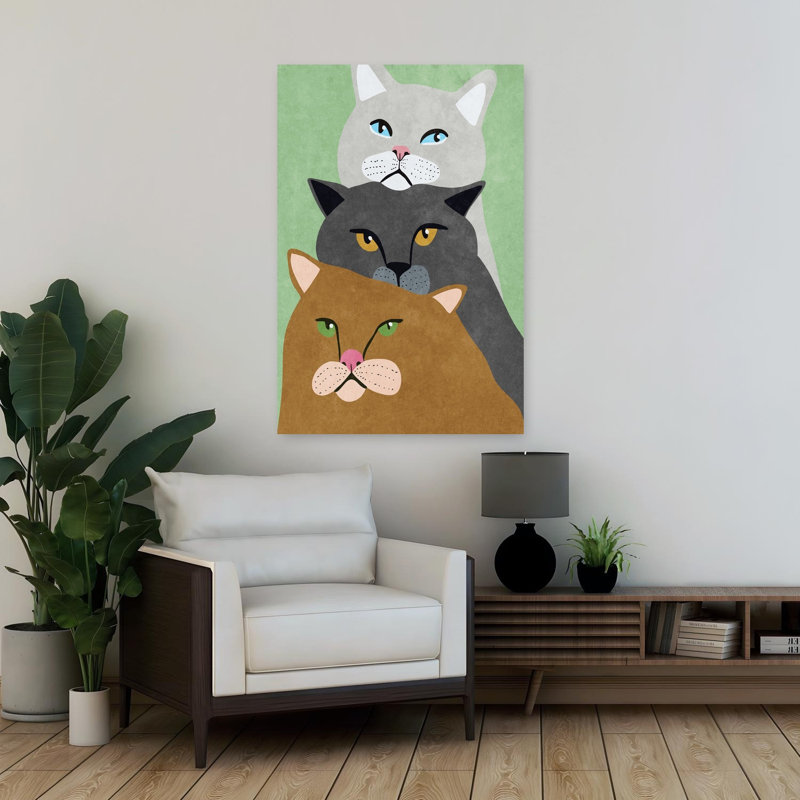Art contemporain, art moderne de chat, H 36 po x l 24 po