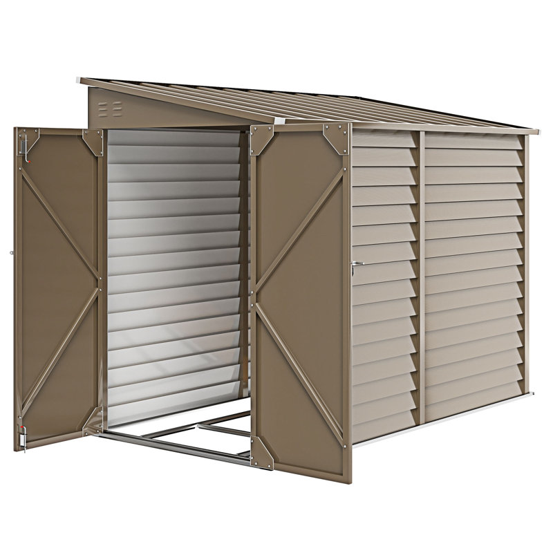 Remise de rangement extérieure avec portes et gants verrouillables, Gris foncé