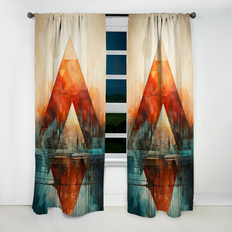 Wadlington - Rideau art mexicain - Rideau abstrait occultant - 1 panneau, L 52 po x L 95 po