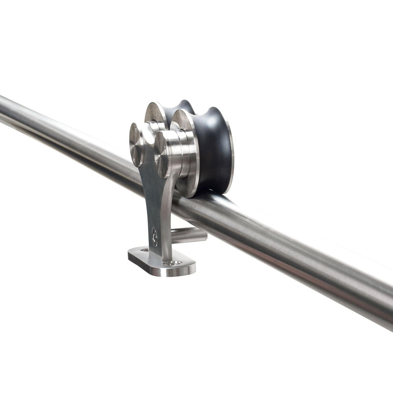 Stainless Steel Steel Double Door Barn Door Hardware Kit Standard Double
