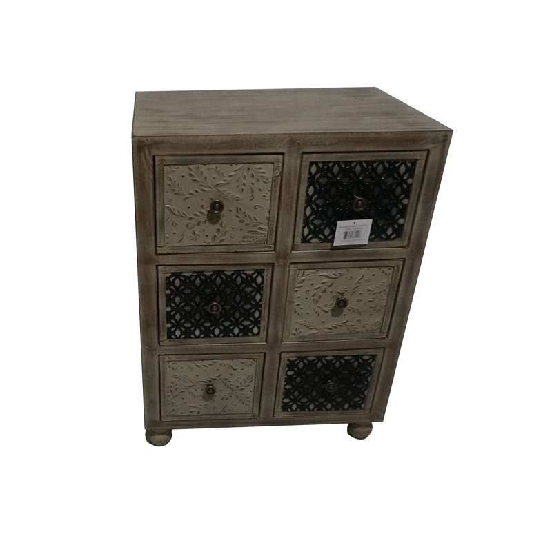 Commode décorative 6 tiroirs en bois Manoj