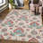 Floral Machine Washable Rug with Rubber Backing for Living Room Vintage Non-Slip Dining Room Rug Easy-Cleaning Floor Carpet for Bedroom-155884354