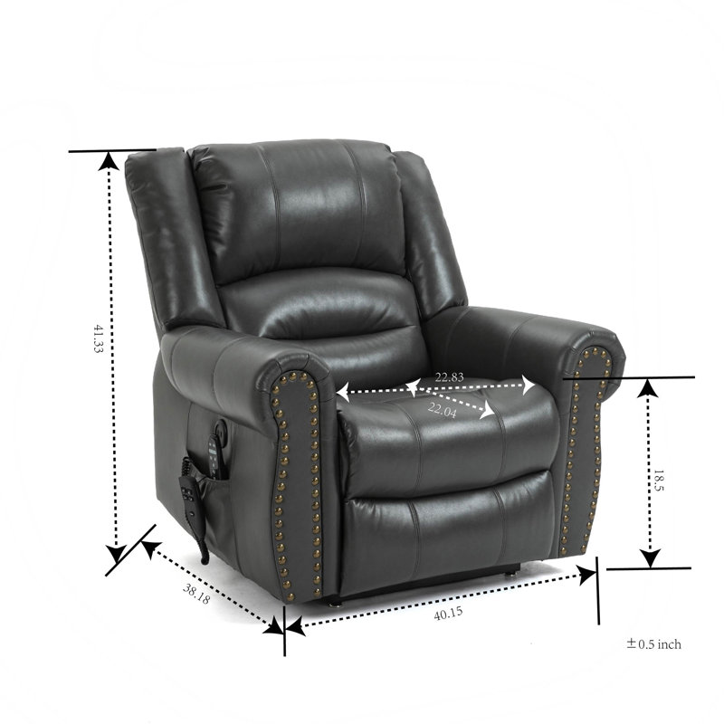 Fauteuil inclinable Lift Assist, Similicuir gris