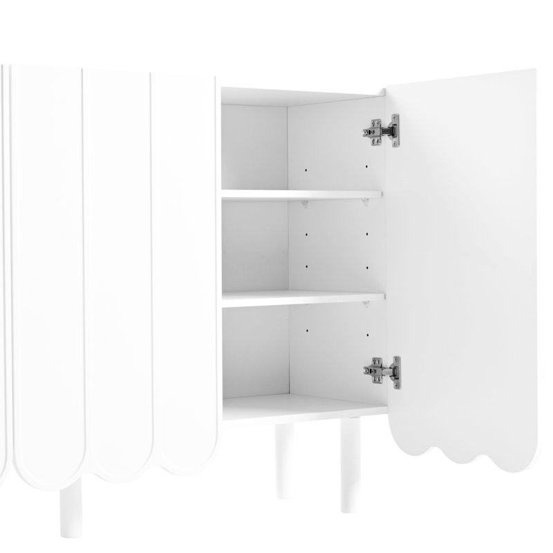 Contenant à chaussures moderne blanc avec tablettes réglables et armoire stable avec 5 pieds en bois massif