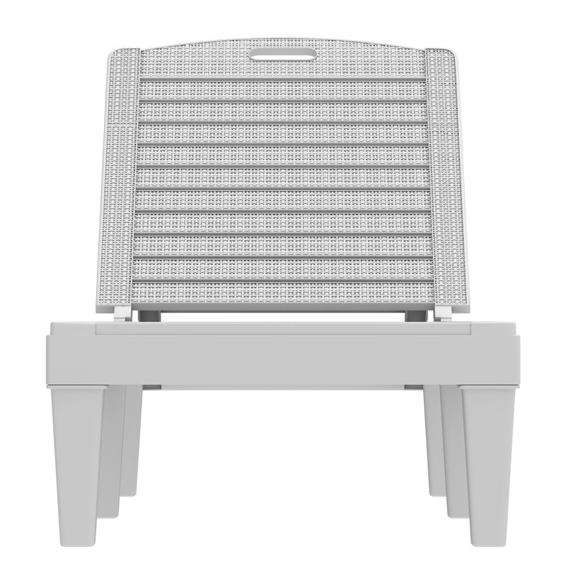 Chaise longue d'extérieur en résine (ensemble de 2), Ivoire