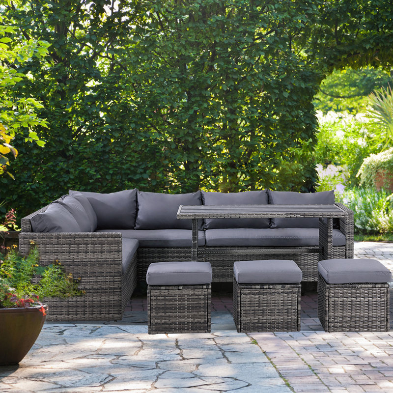 Ensemble de conversation modulaire avec coussins 7 pièces