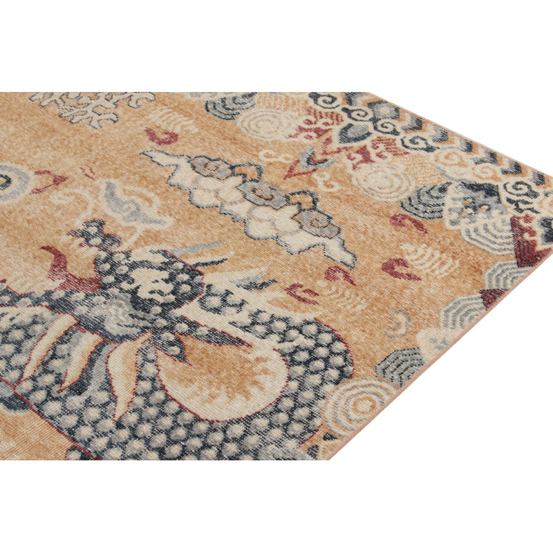 Distressed Homage Hand Knotted Wool Animal Print Area Rug, Rectangle 8' x 10'