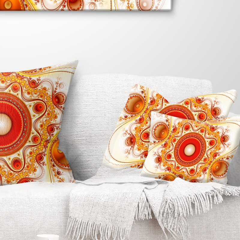Abstract Reversible Throw Pillow, Orange