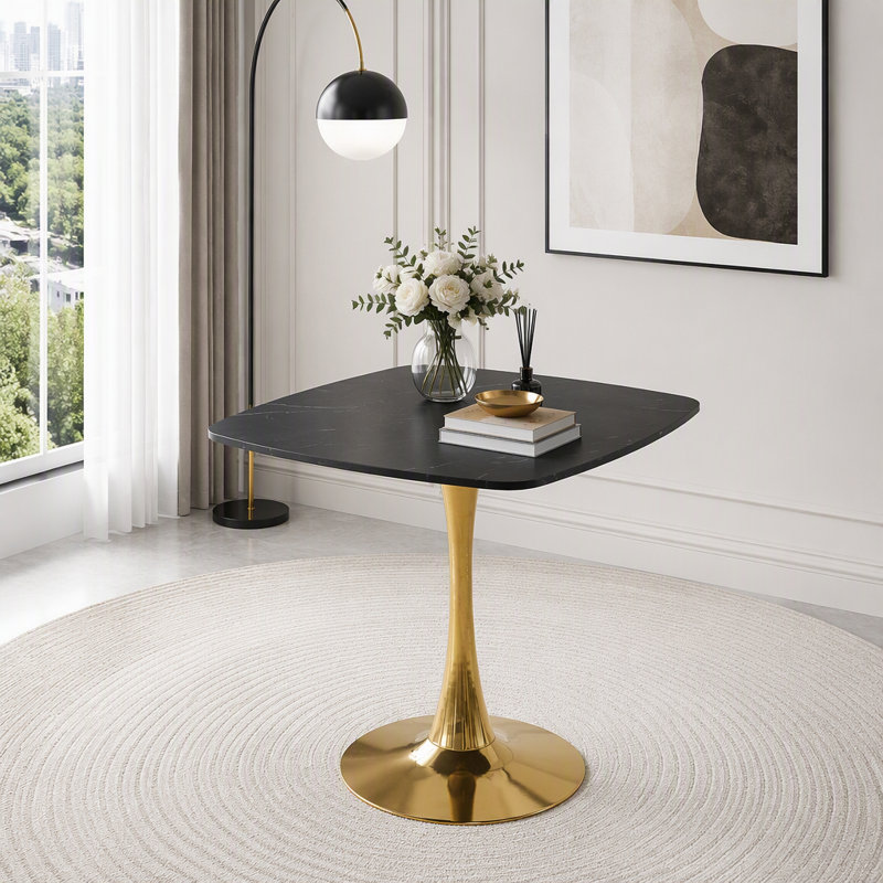 Table tulipe 31,5 pouces, Or + noir mat